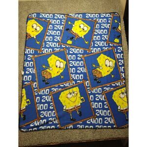 Bedding Throw Blanket RARE  54" x 45" Sponge Bob Oops Fleece Great condition